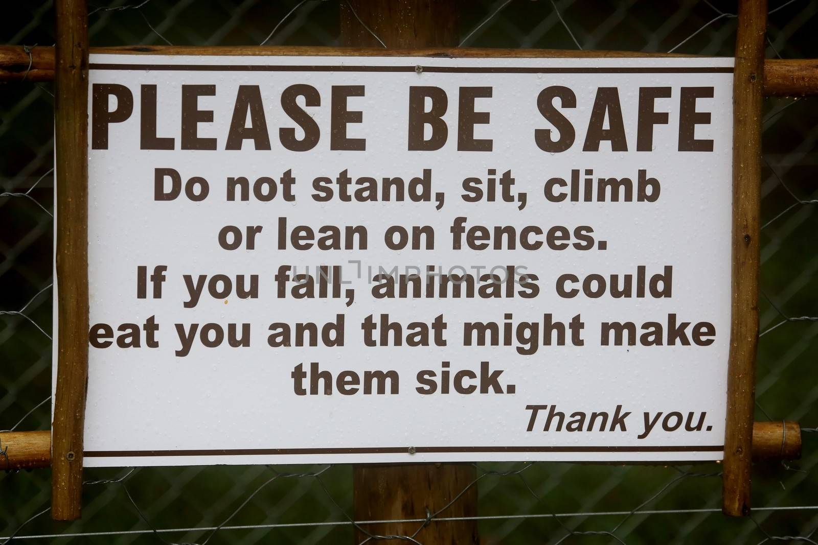 Funny Sign warning about dangerous animals