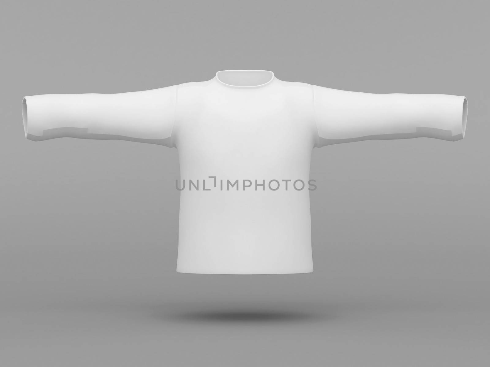 beautiful white sweatshirt on a gray background