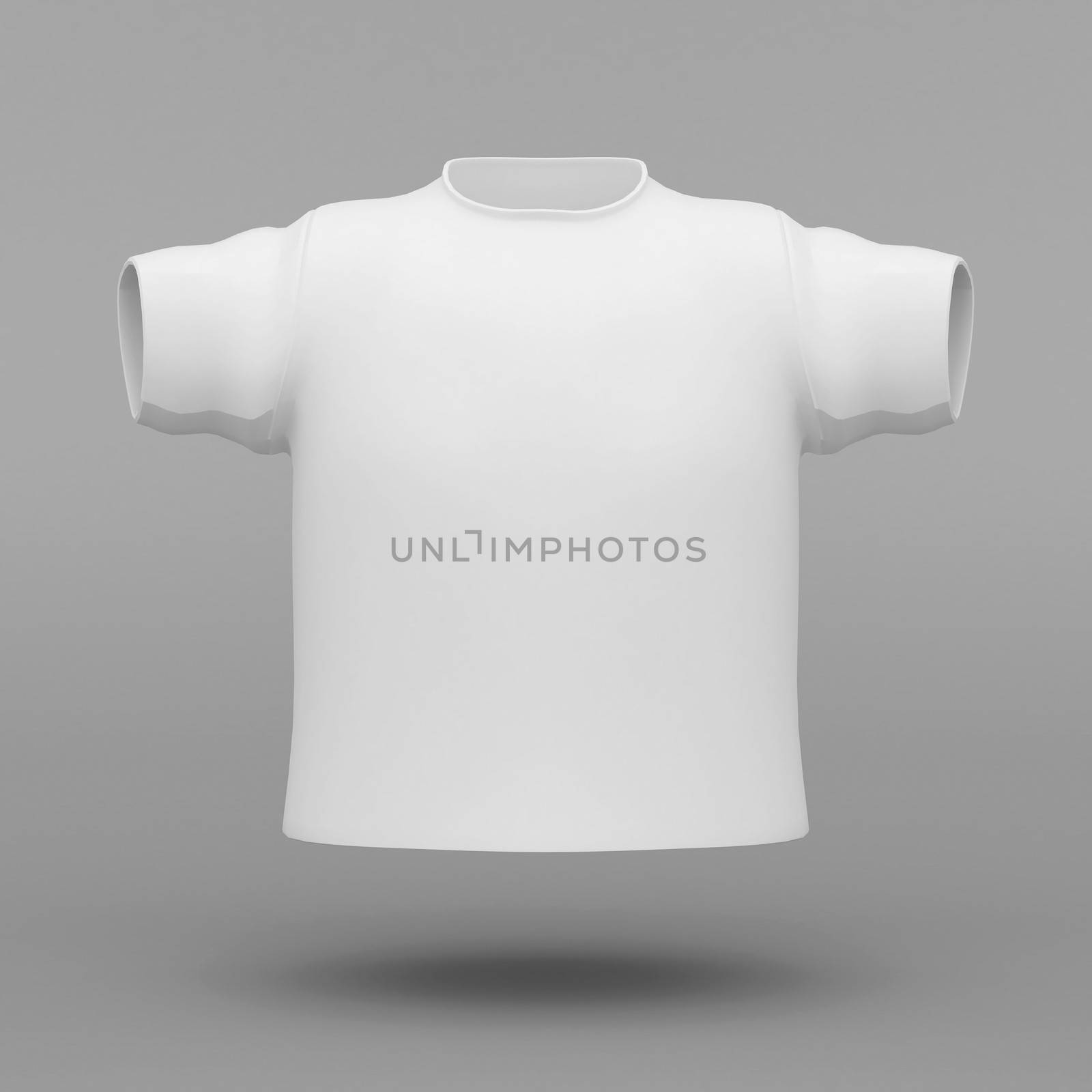 beautiful white T-shirt on a gray background