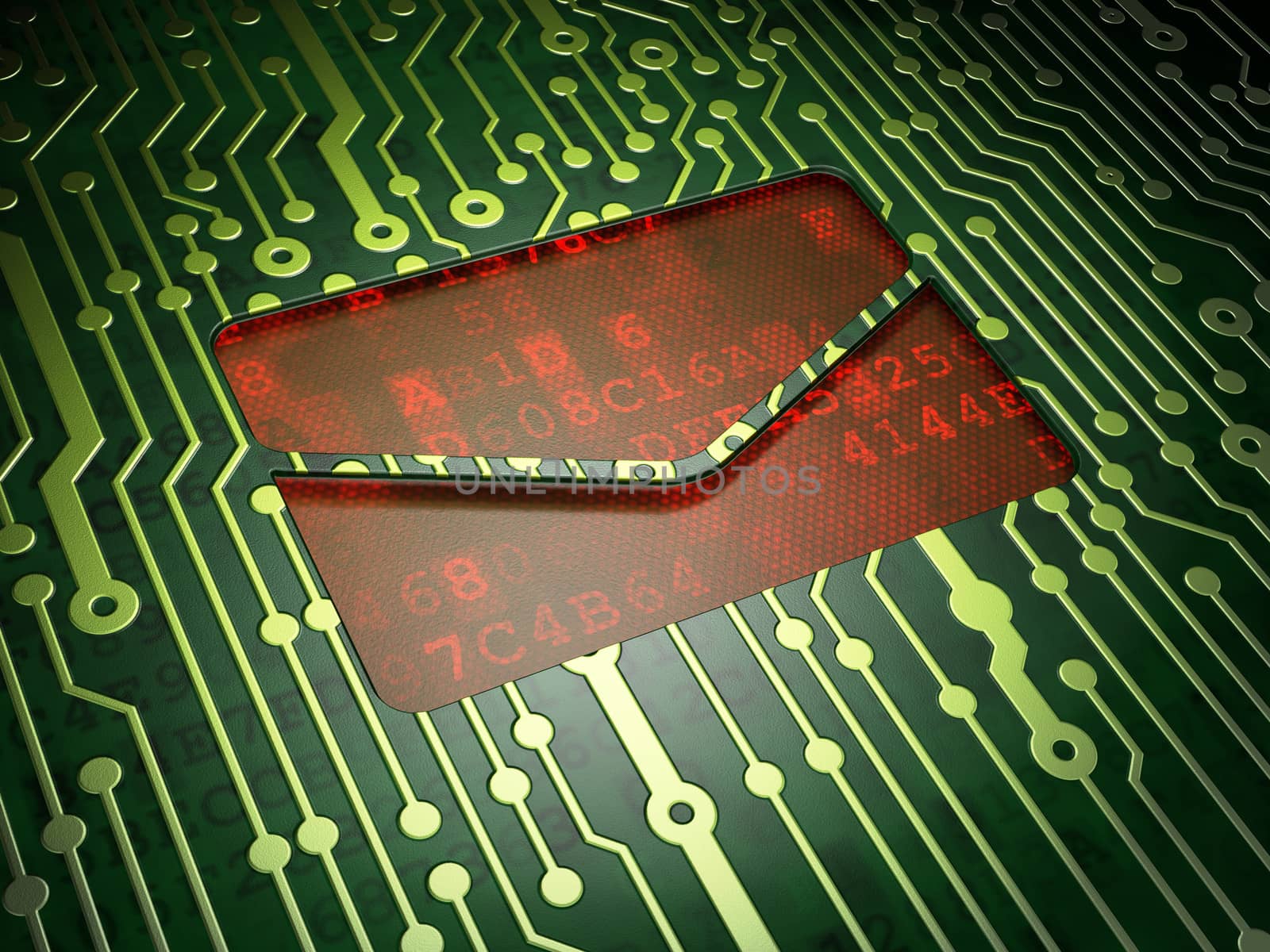 Finance concept: Email on circuit board background by maxkabakov