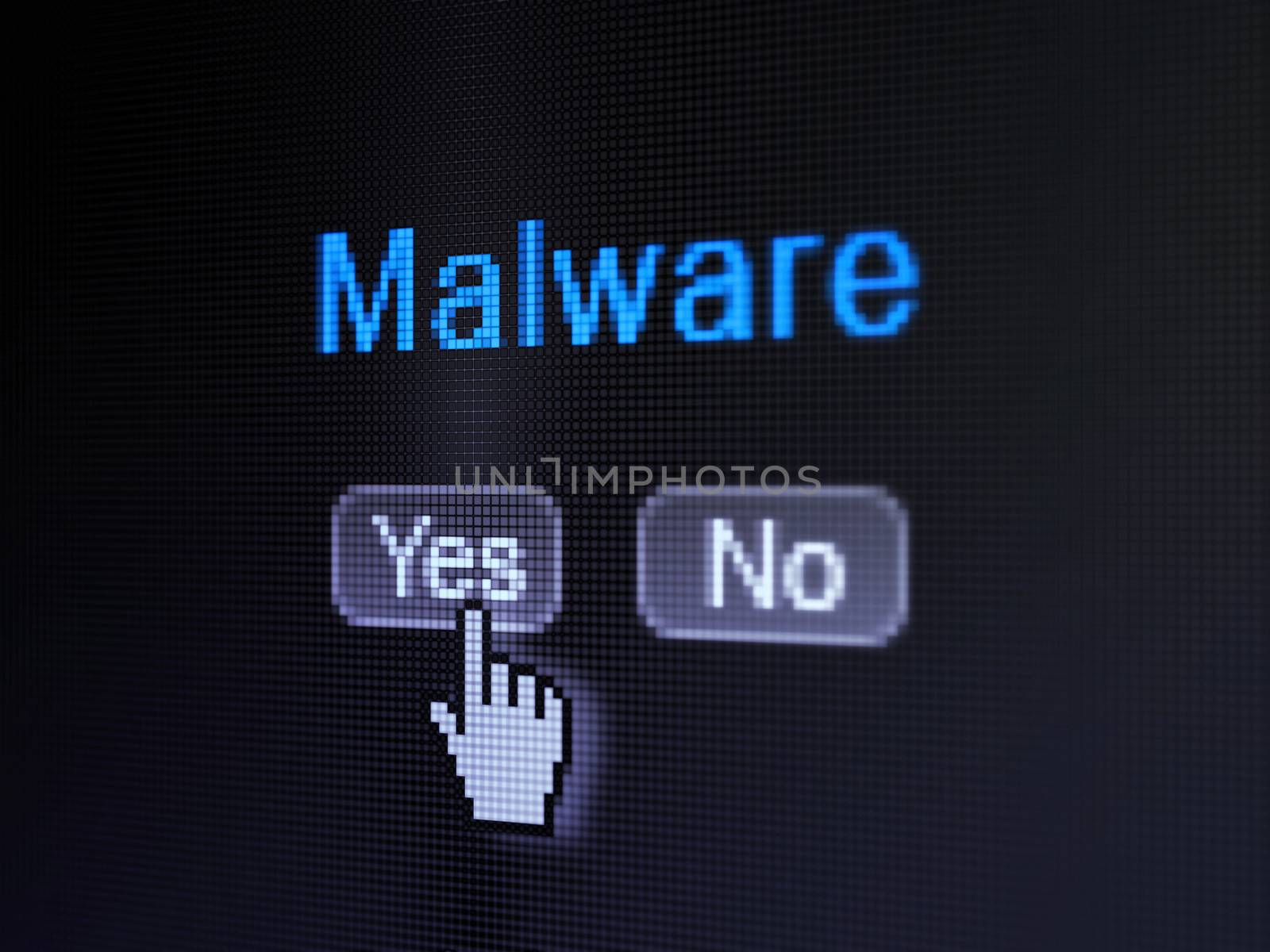 Privacy concept: Malware on digital computer screen by maxkabakov