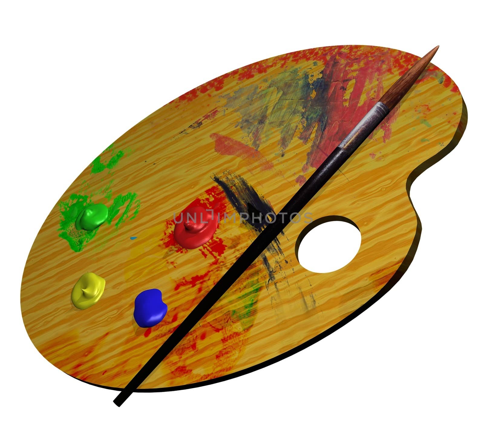 Illustration of a art palette and brush