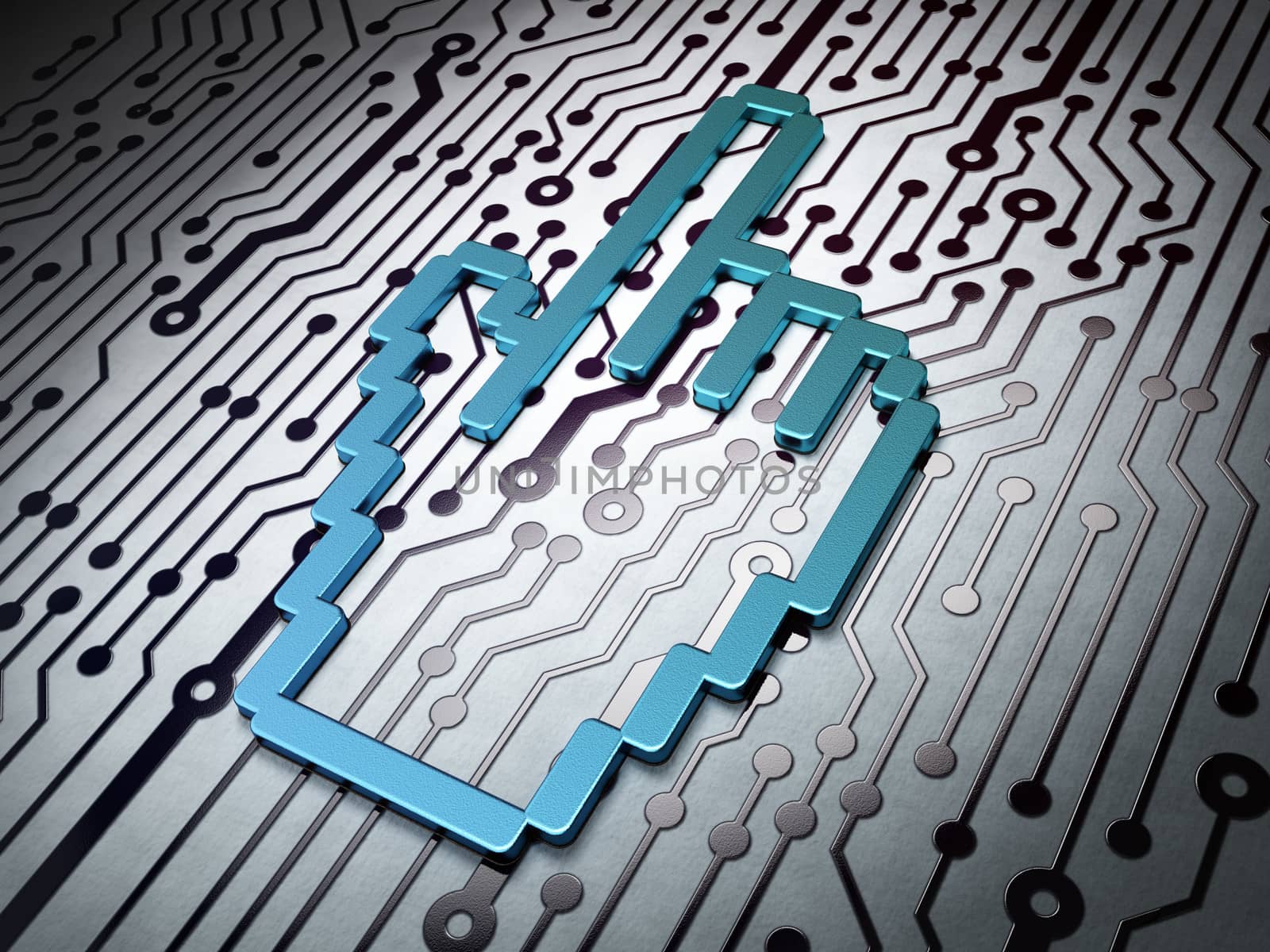 Web design concept:  Mouse Cursor on Circuit Board background by maxkabakov