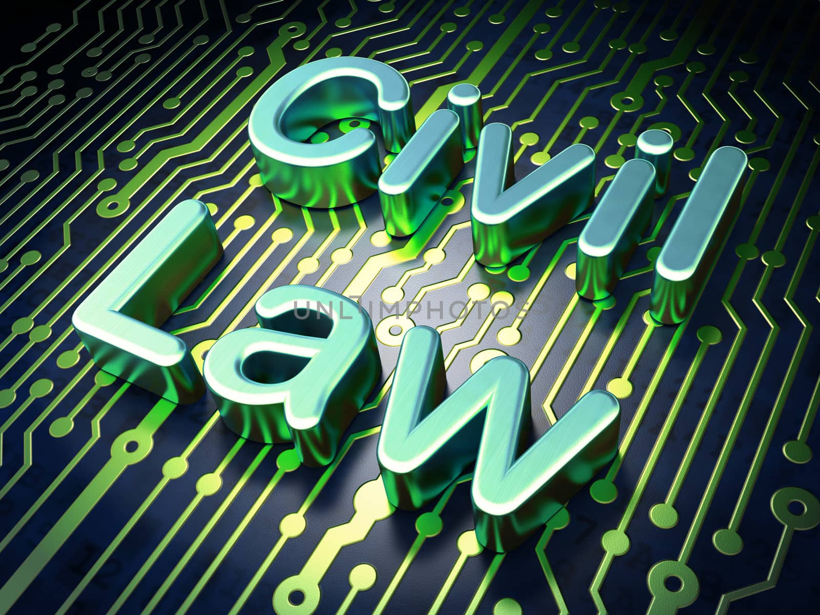 Law concept: Civil Law on circuit board background by maxkabakov