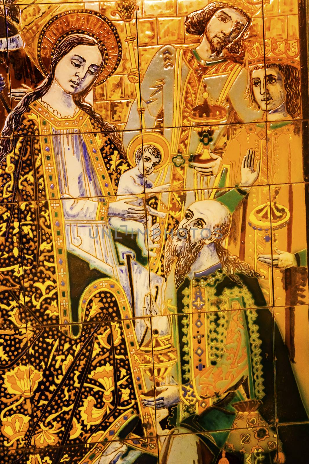 Mary Jesus Kings Ceramic Tiles Alcazar Royal Palace Seville by bill_perry