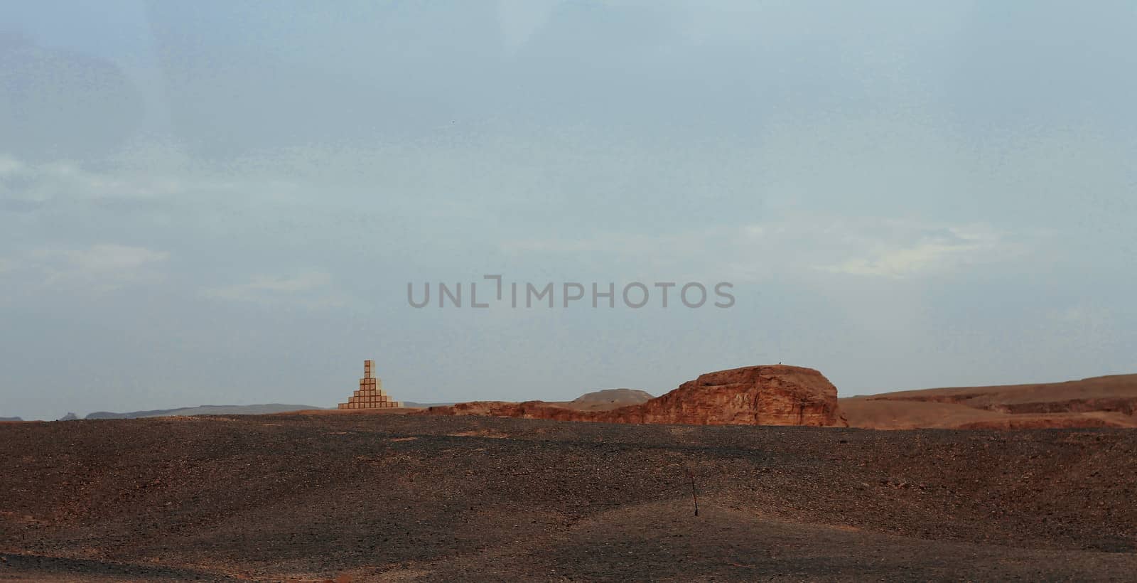 An Israel desert and cloudy stormy sky