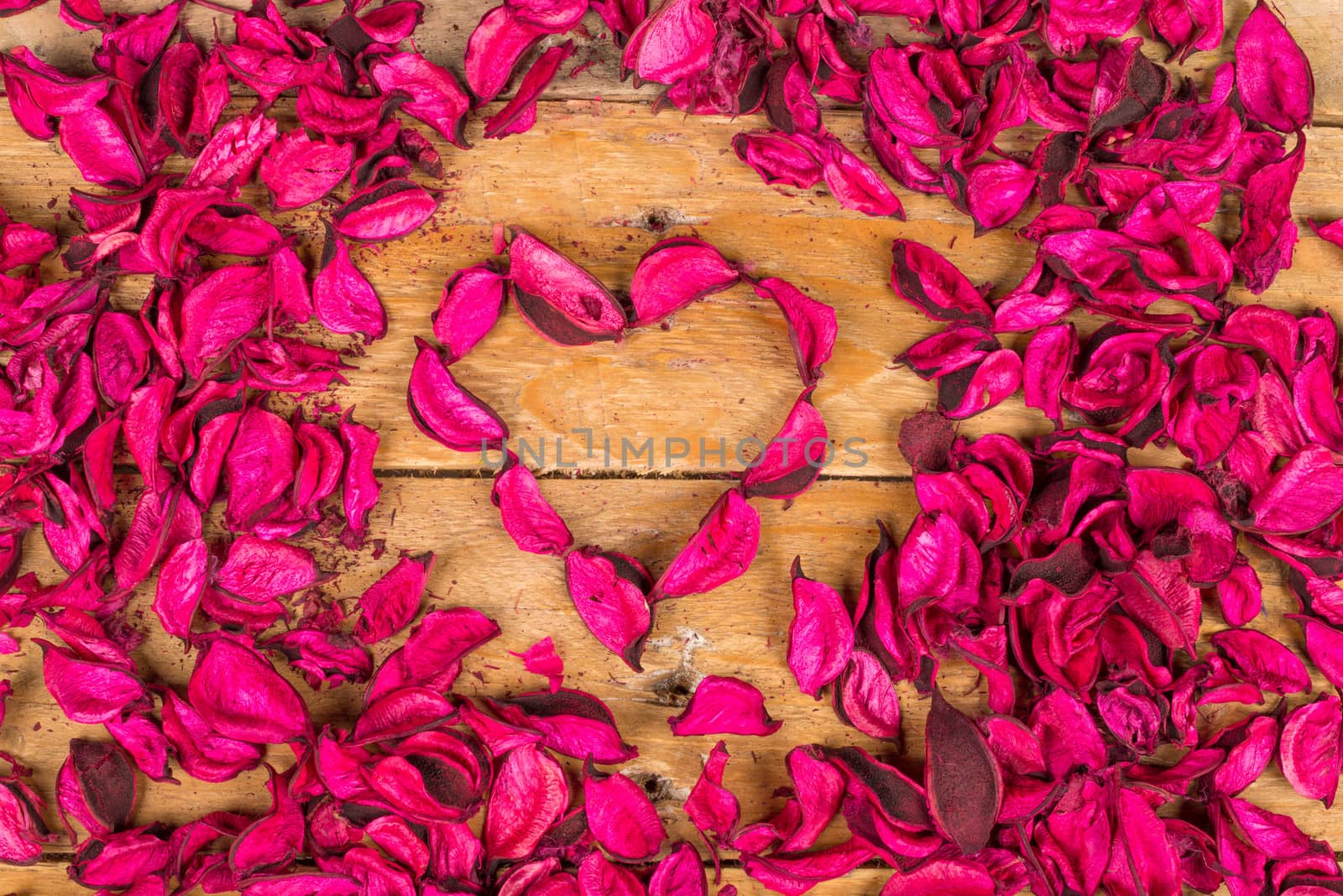 Floral background made of dried flower petals