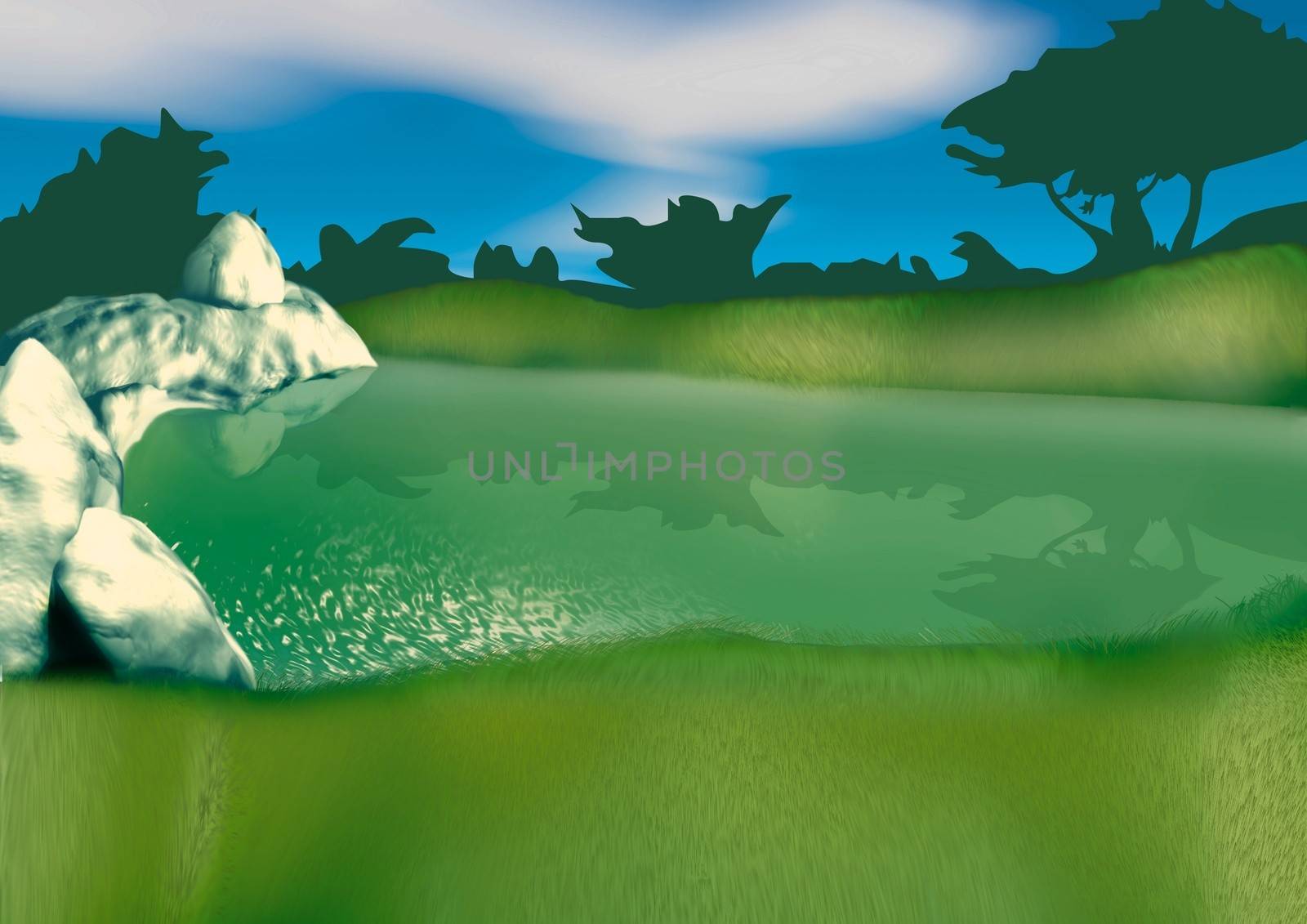 Small Lake - Background Illustration