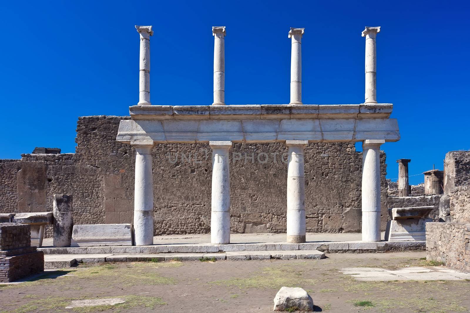 Famous ruins of ancient town Pompeii in Italy