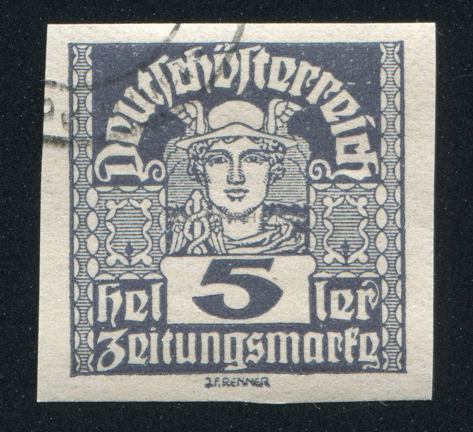 AUSTRIA - CIRCA 1919: stamp printed by Austria, shows Mercury, circa 1919