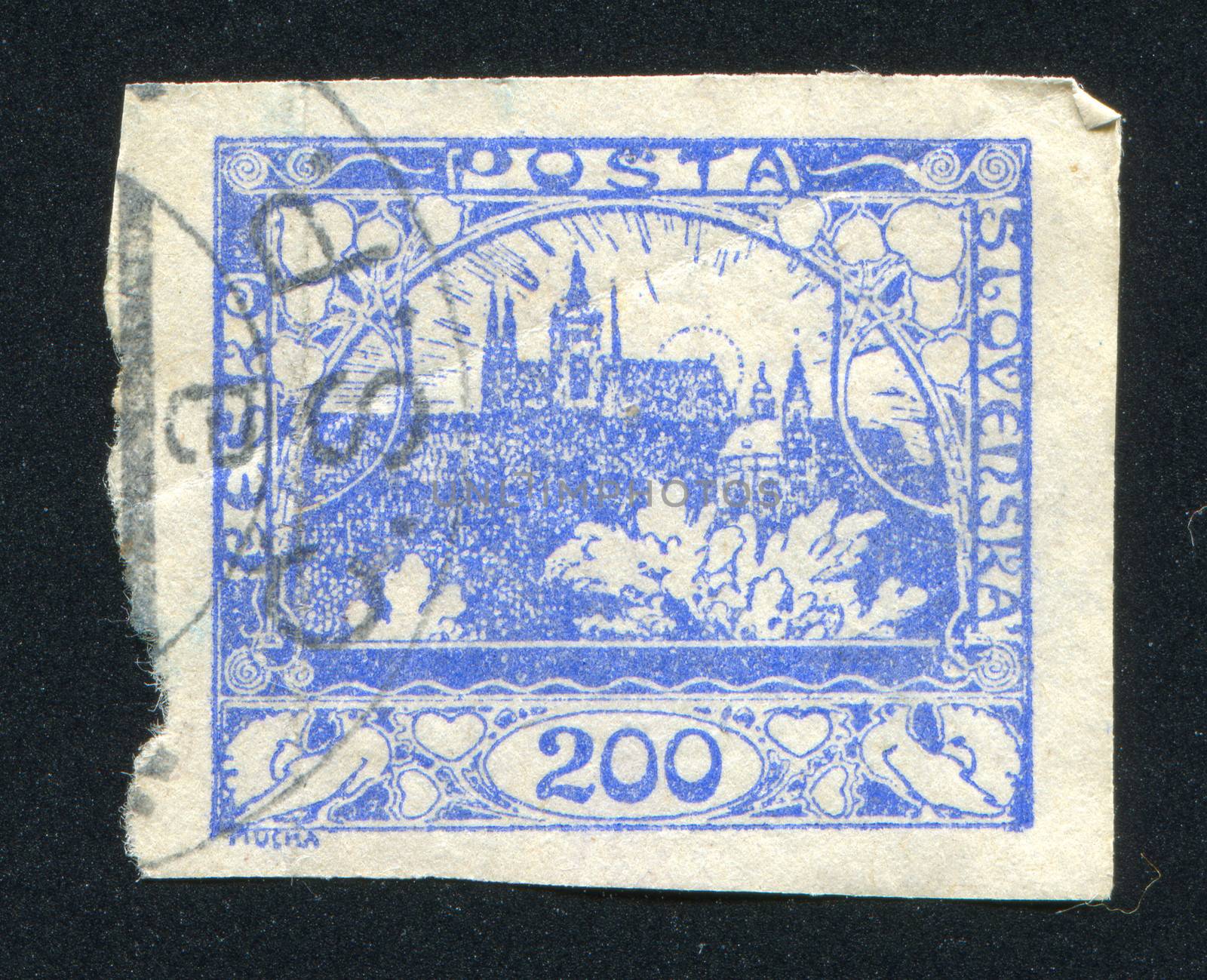 CZECHOSLOVAKIA - CIRCA 1918: stamp printed by Czechoslovakia, shows Hradcany at Prague, circa 1918