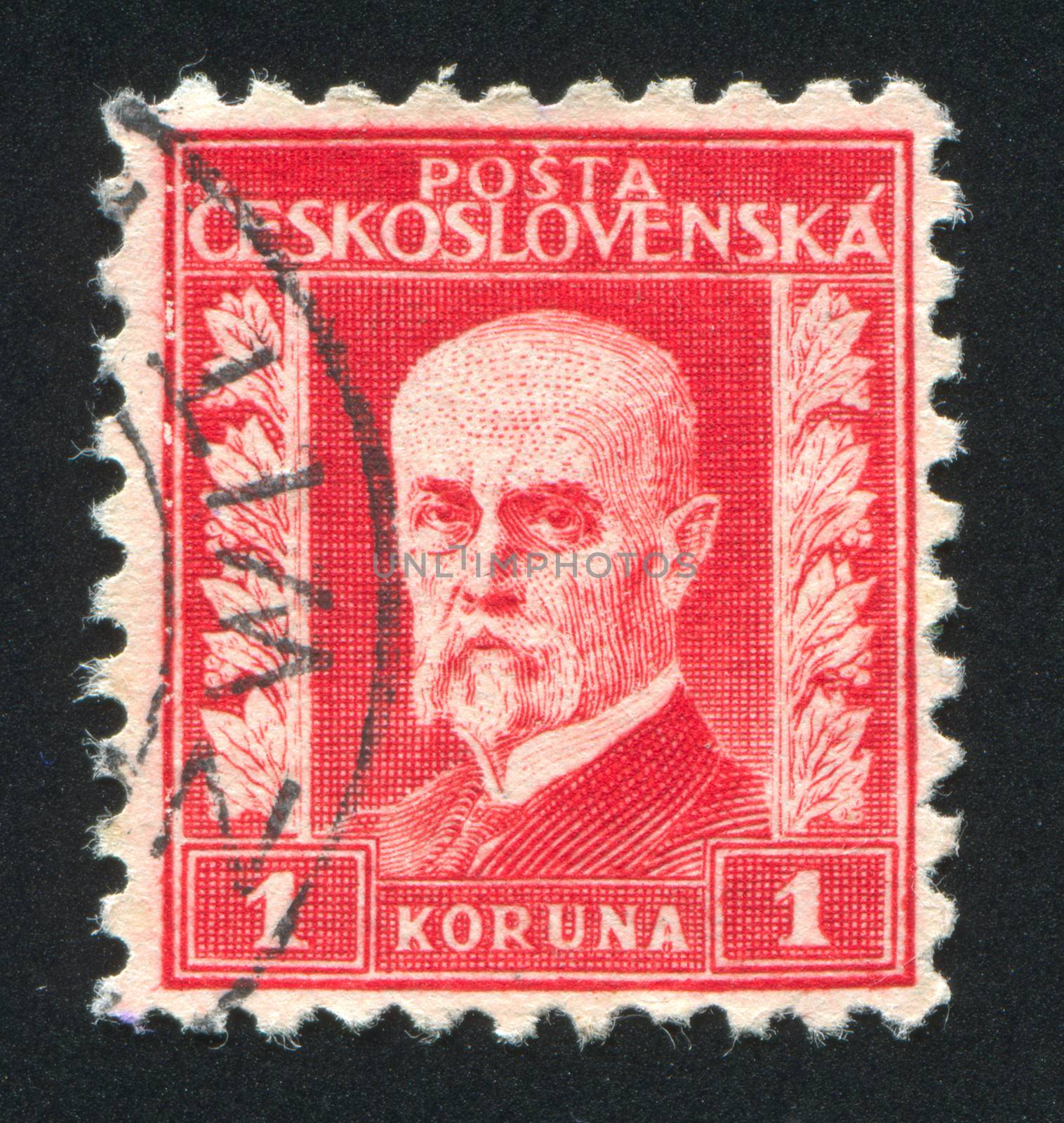 CZECHOSLOVAKIA - CIRCA 1945: stamp printed by Czechoslovakia, shows Masaryk, circa 1945