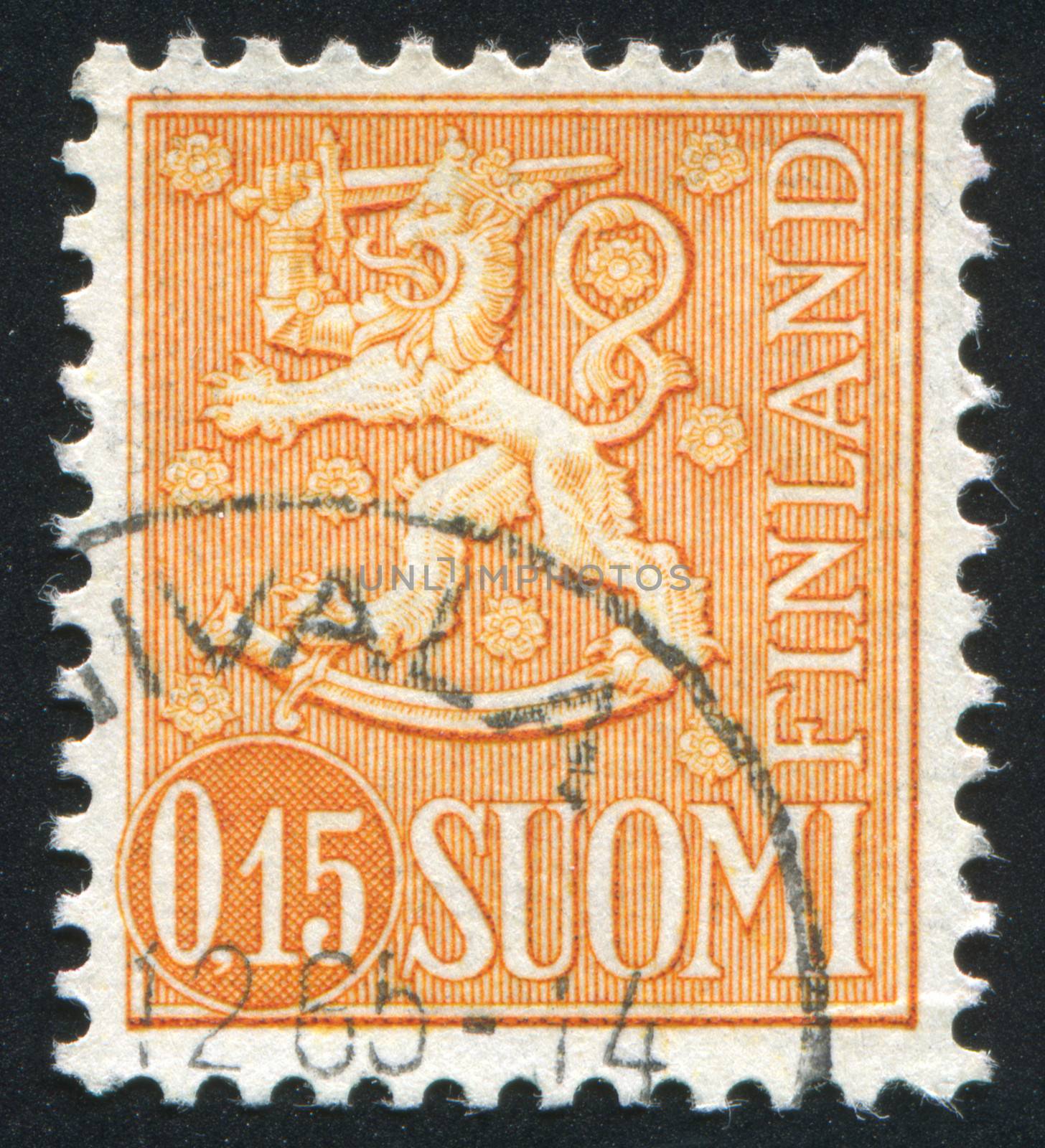 FINLAND - CIRCA 1954: stamp printed by Finland, shows Coat of arms of Finland, circa 1954