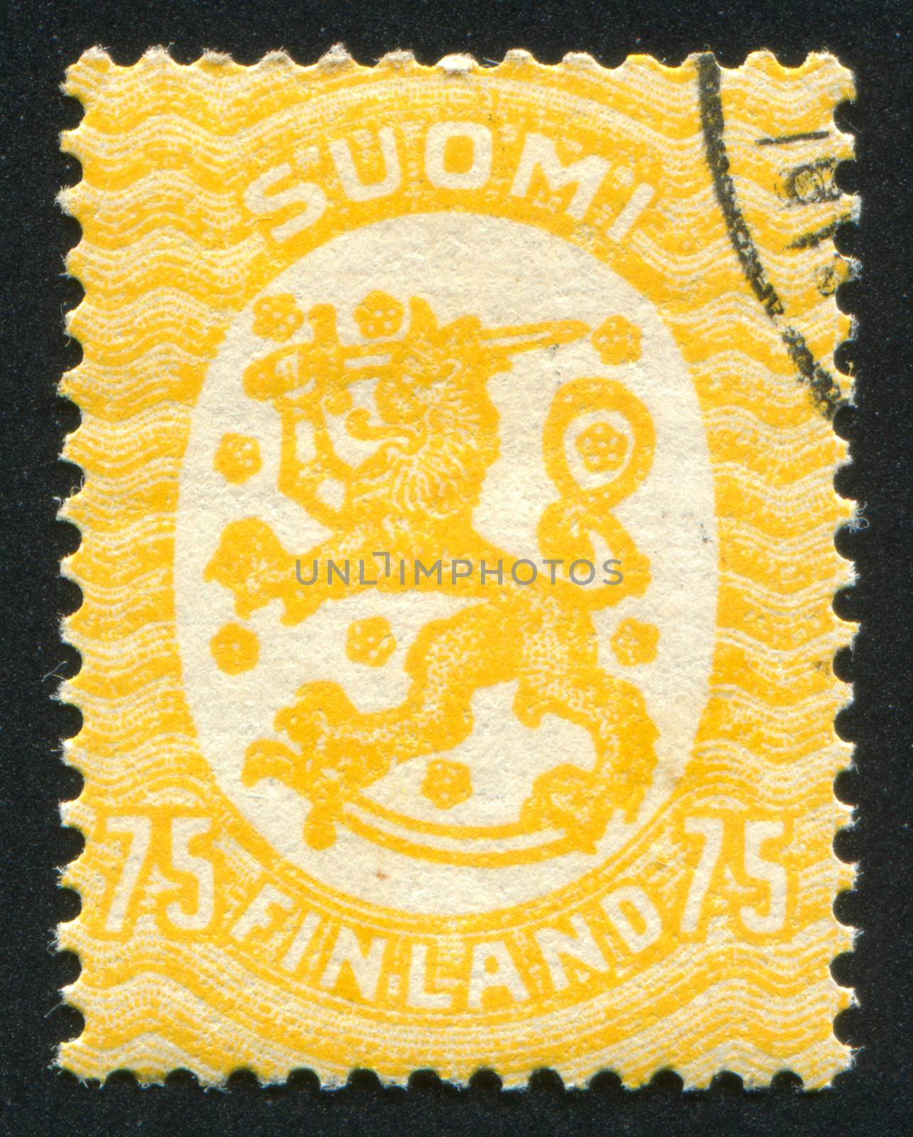 FINLAND - CIRCA 1929: stamp printed by Finland, shows Coat of arms of Finland, circa 1929