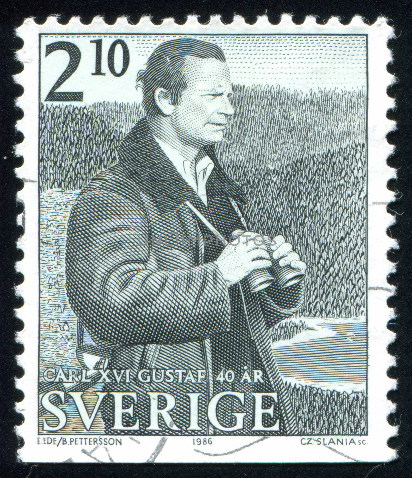 SWEDEN - CIRCA 1986: stamp printed by Sweden, shows King Carl XVI Gustaf, circa 1986