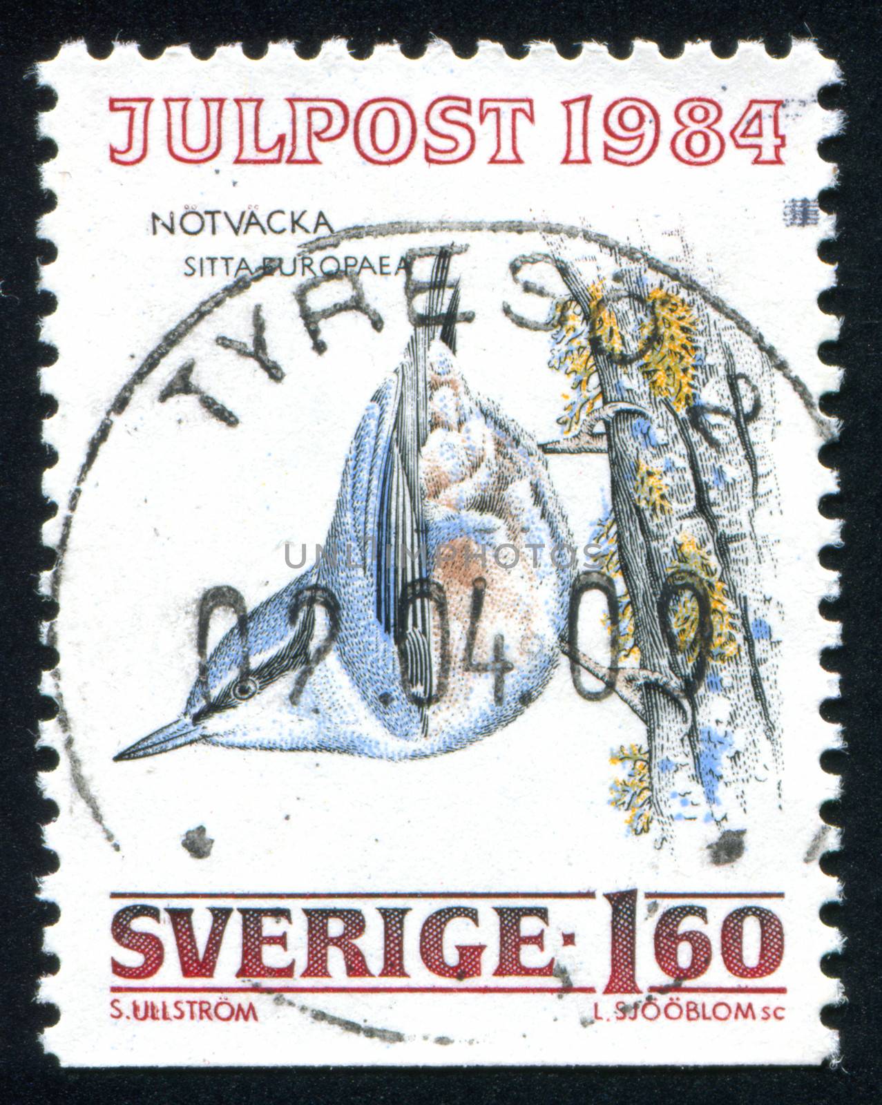 SWEDEN - CIRCA 1984: stamp printed by Sweden, shows Eurasian Nuthatch, circa 1984