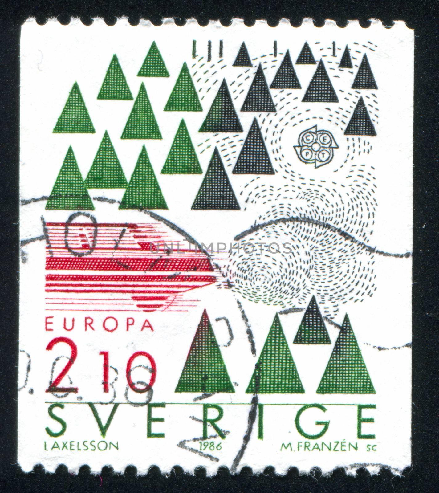 SWEDEN - CIRCA 1986: stamp printed by Sweden, shows Automotive pollutants, circa 1986