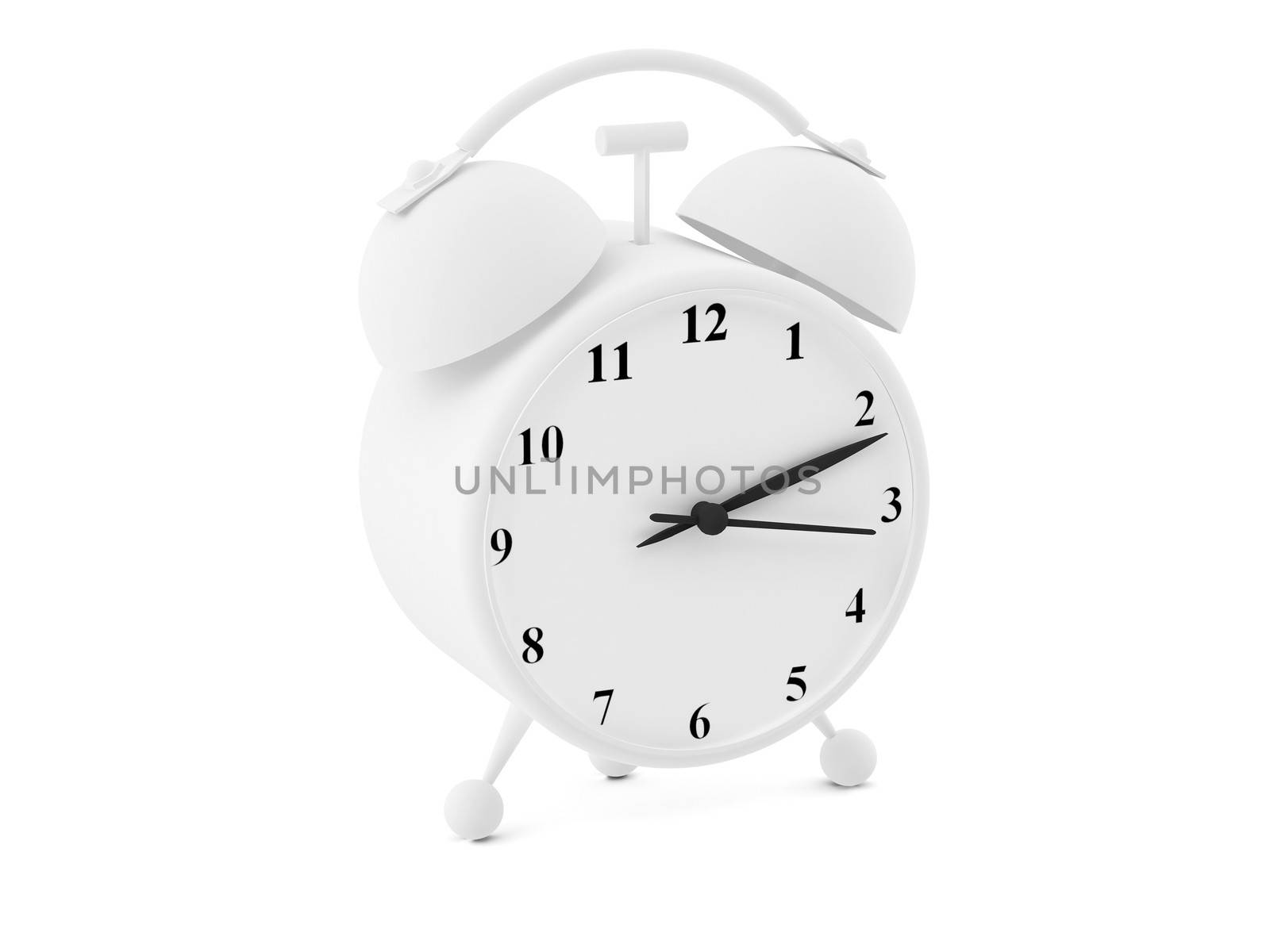 High resolution image. 3d rendered illustration. Alarm clock isolated on white background.