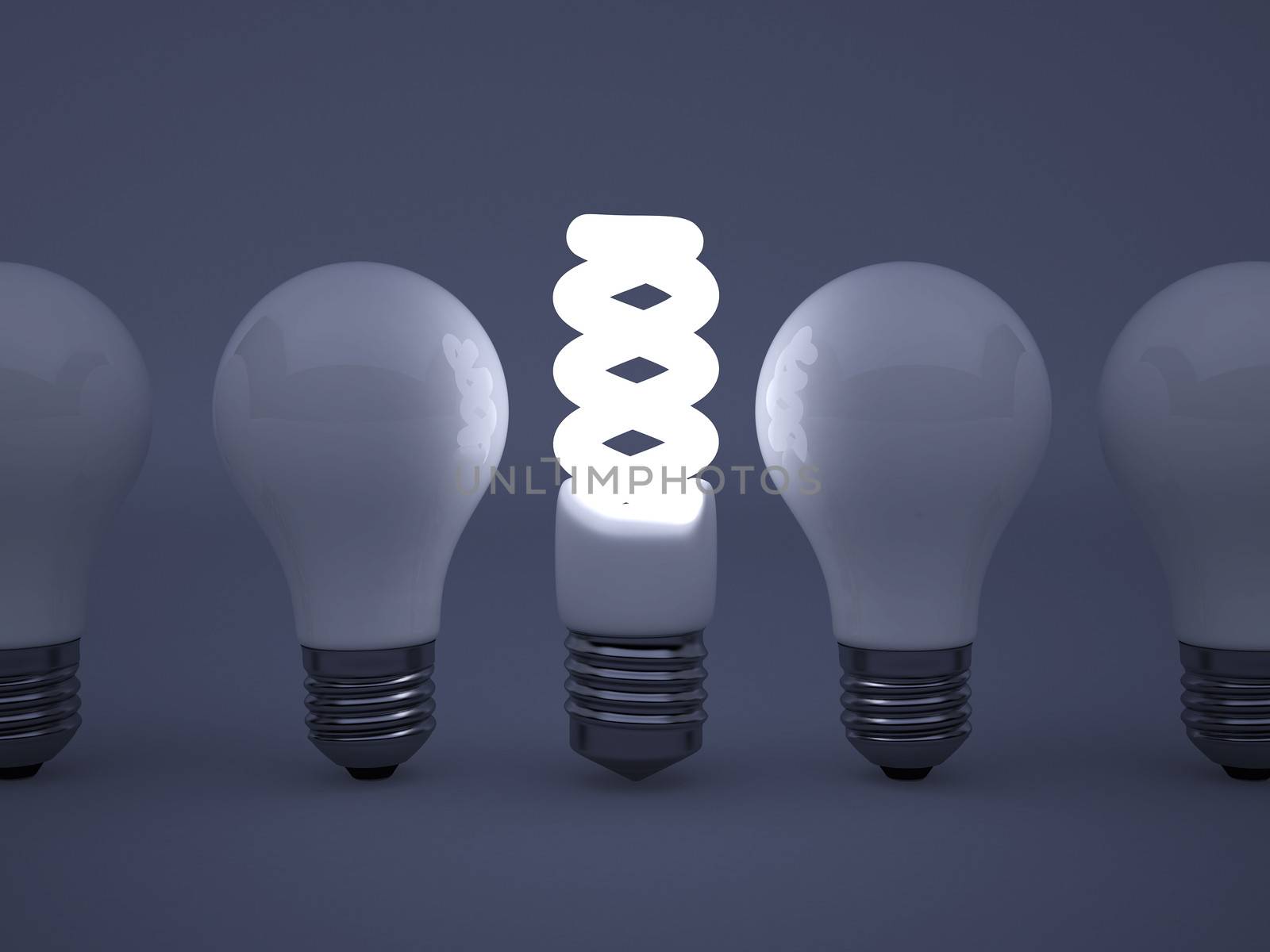 High resolution image. 3d rendered illustration. Light bulb symbol.