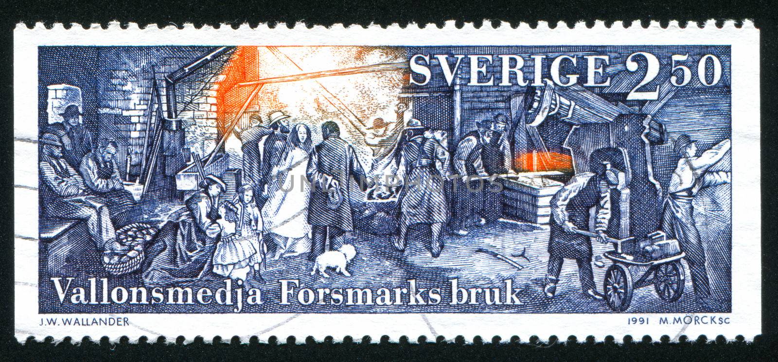 SWEDEN - CIRCA 1991: stamp printed by Sweden, shows Forsmark Mill, circa 1991