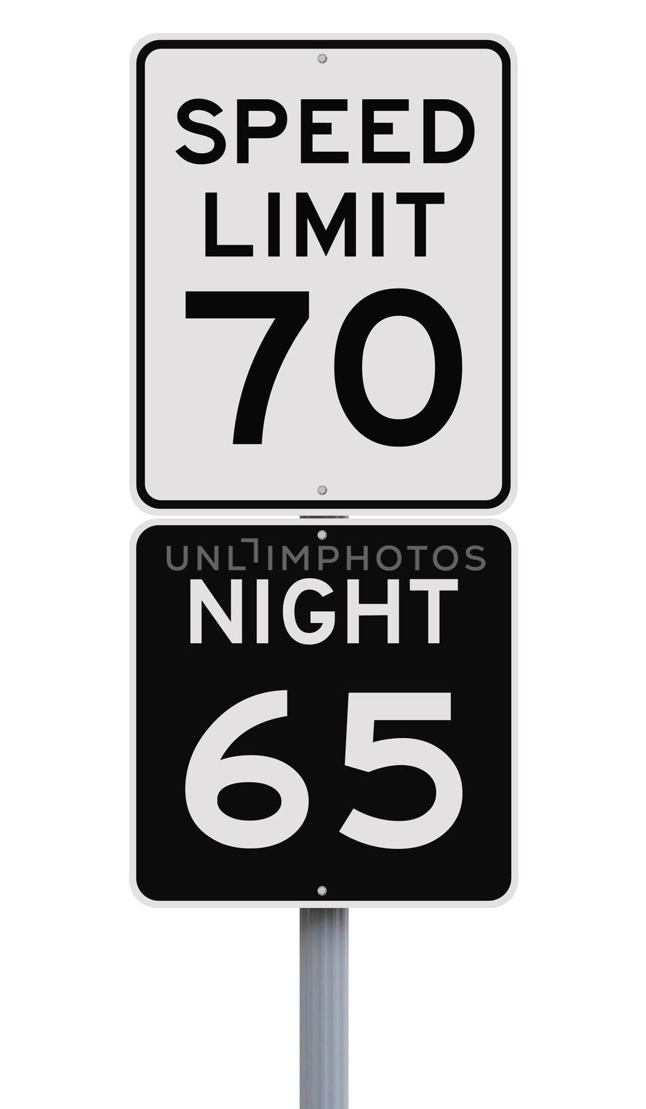 Daytime and nighttime speed limit signs