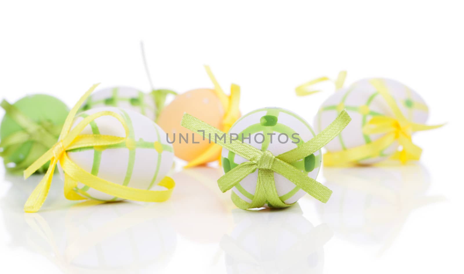 Easter eggs, on a white background