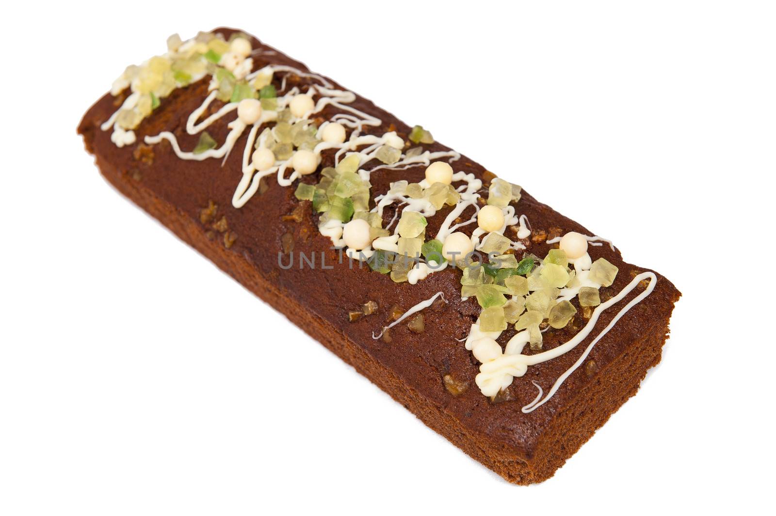 Gingerbread cake isolated on the white background