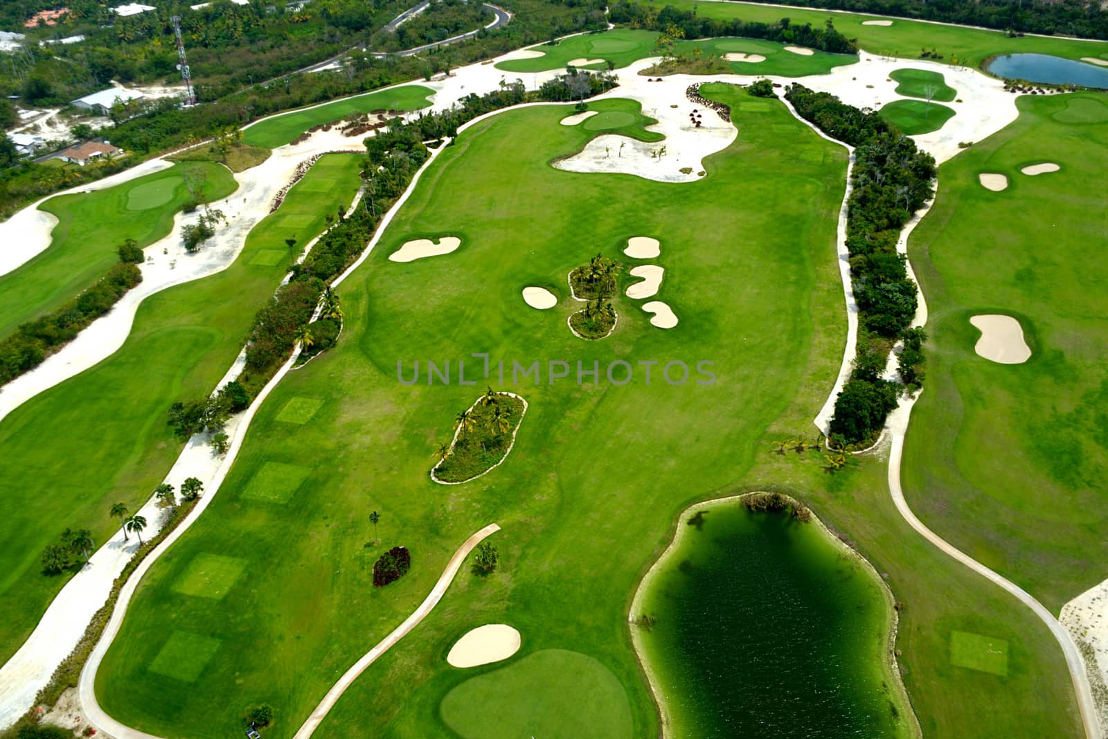 Flying over golf course by cfoto