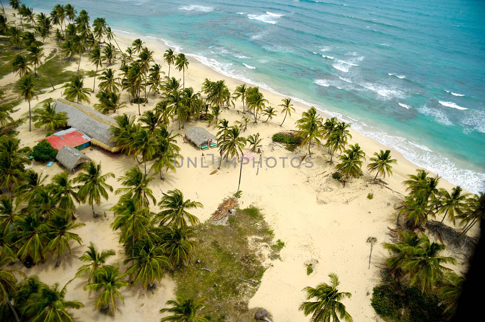 Empty beach seen from above. The dominican republic.