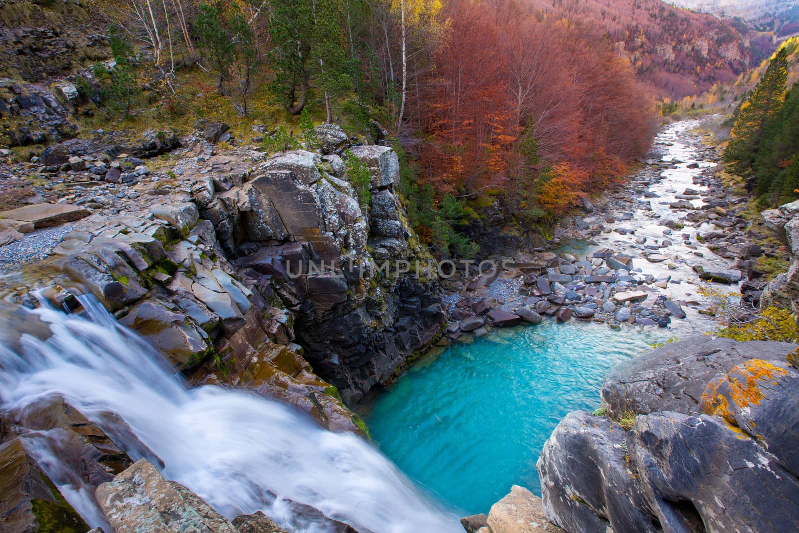 Gradas de Soaso in Arazas river Ordesa valley Pyrenees Huesca Sp by lunamarina