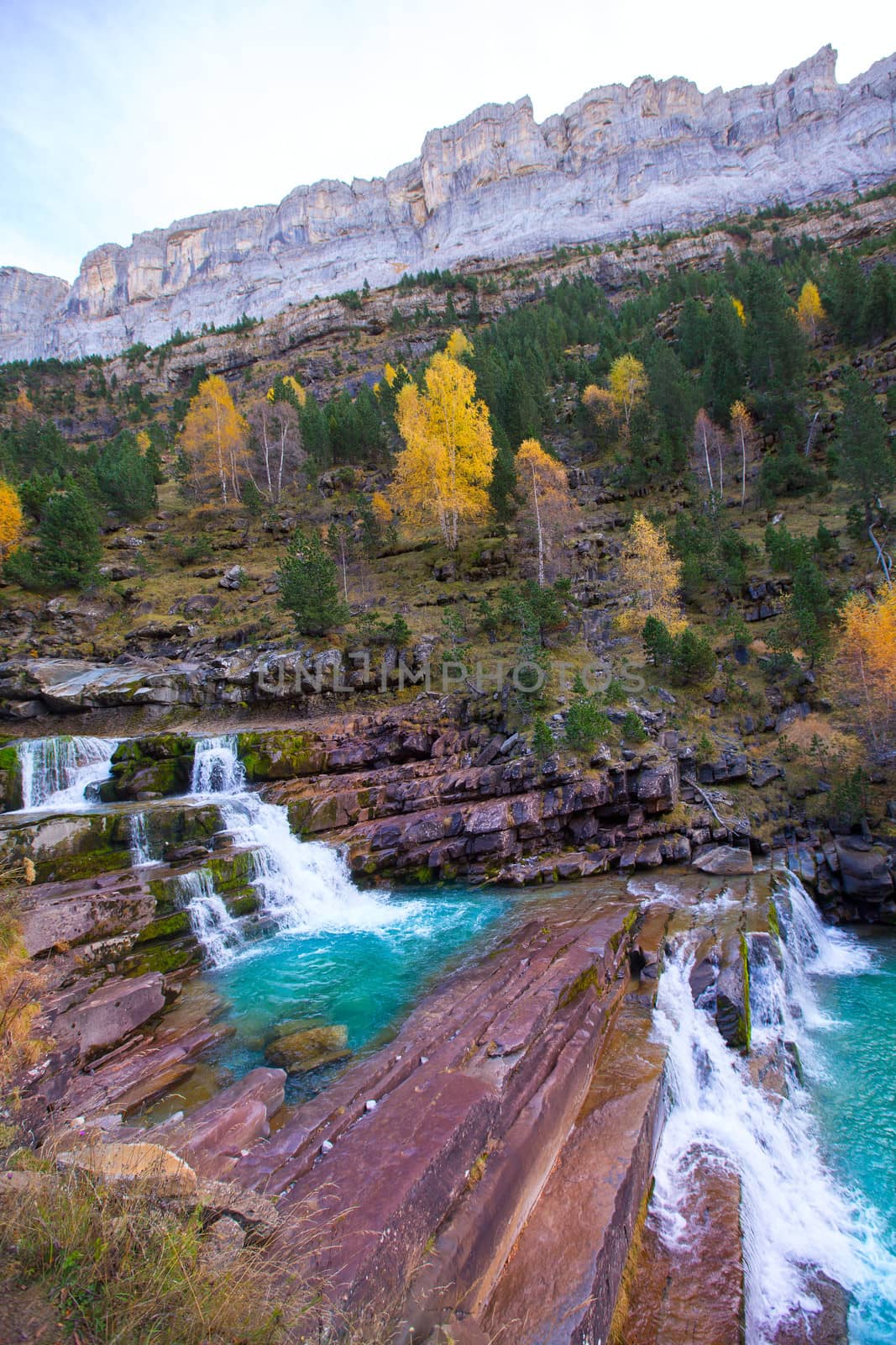 Gradas de Soaso in Arazas river Ordesa valley Pyrenees Huesca Aragon Spain