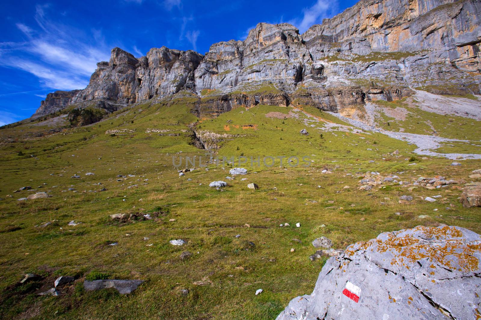 Circo de Soaso Monte Perdido in Ordesa Valley at Huesca Aragon Pyrenees spain