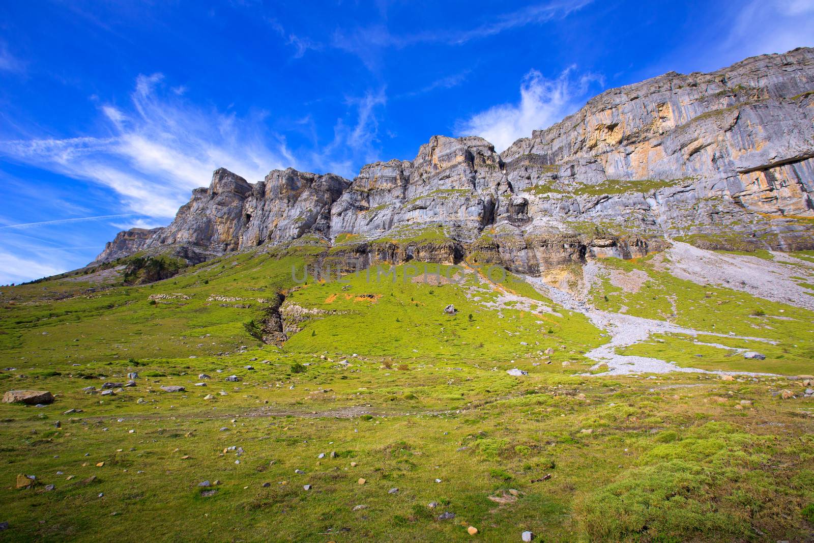 Circo de Soaso Monte Perdido in Ordesa Valley at Huesca Aragon Pyrenees spain