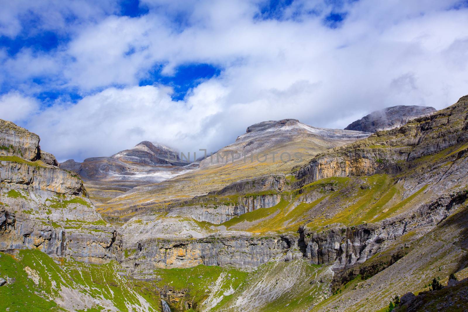 Monte Perdido Valle de Ordesa in Soaso circus Pyrenees Aragon Huesca at Spain