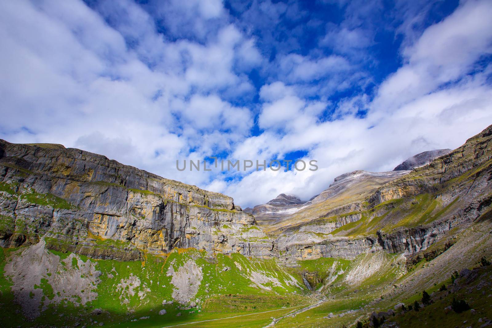 Monte Perdido Valle de Ordesa in Soaso circus Pyrenees Aragon Huesca at Spain