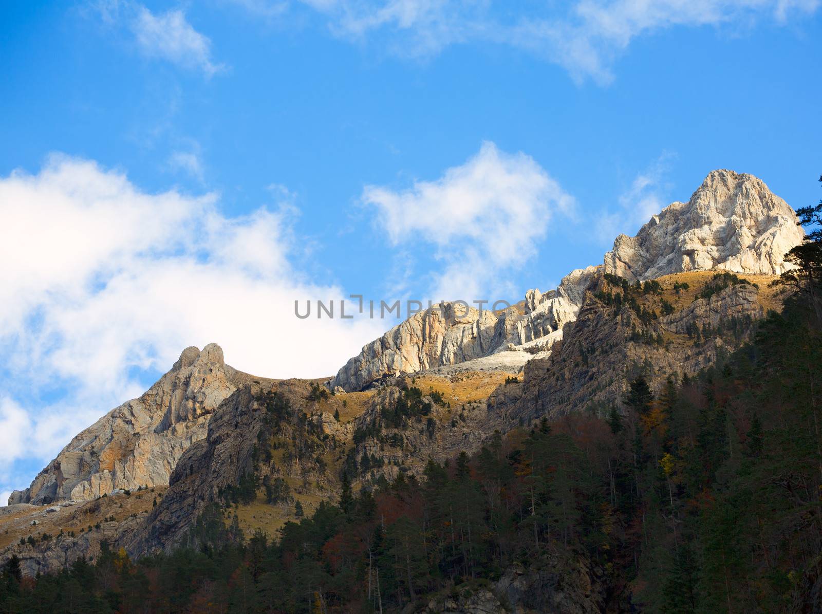 Mondarruego from Bujaruelo Pyrenees in Valle de Ordesa Spain by lunamarina