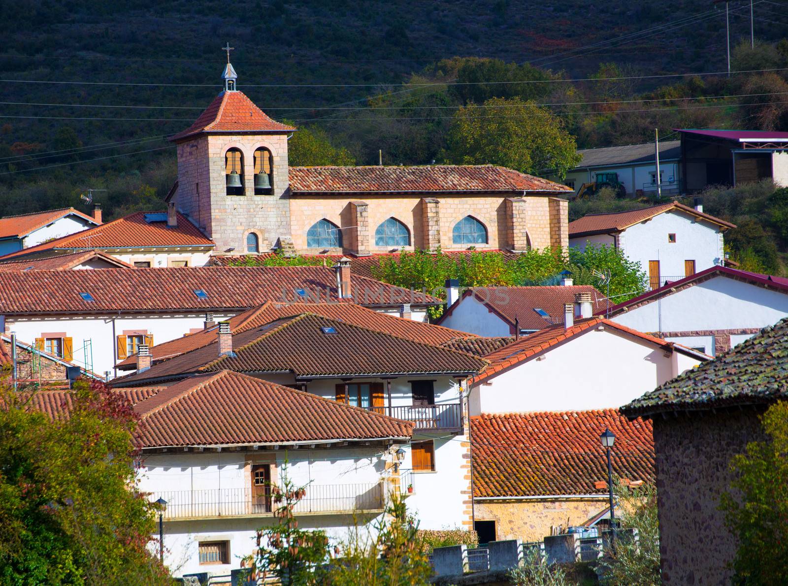 Oroz Betelu village in Navarra Pyrenees of Spain