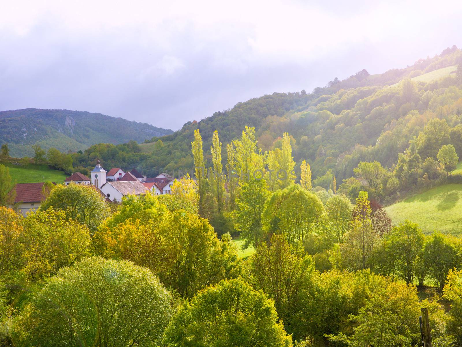 Aribe on Azcoa Aezcoa Valley of Pyrenees in Navarra Spain