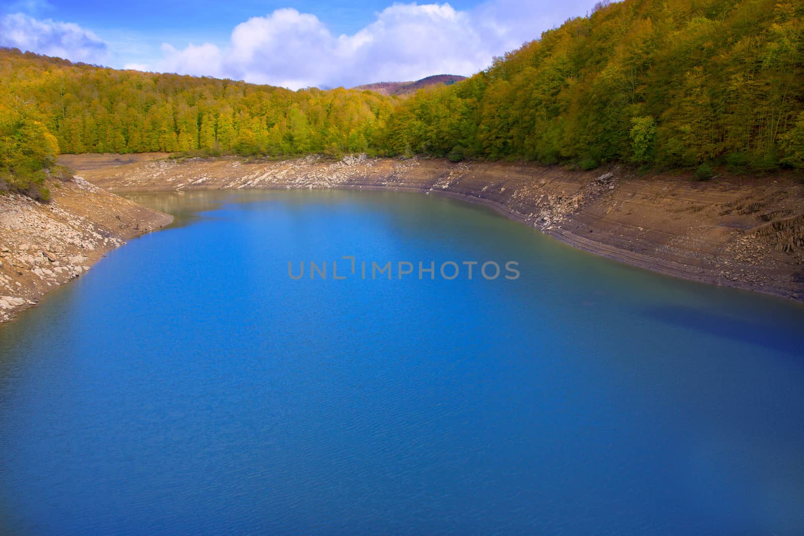 Irati Pantano de Irabia lake swamp in Navarra Pyrenees of Spain