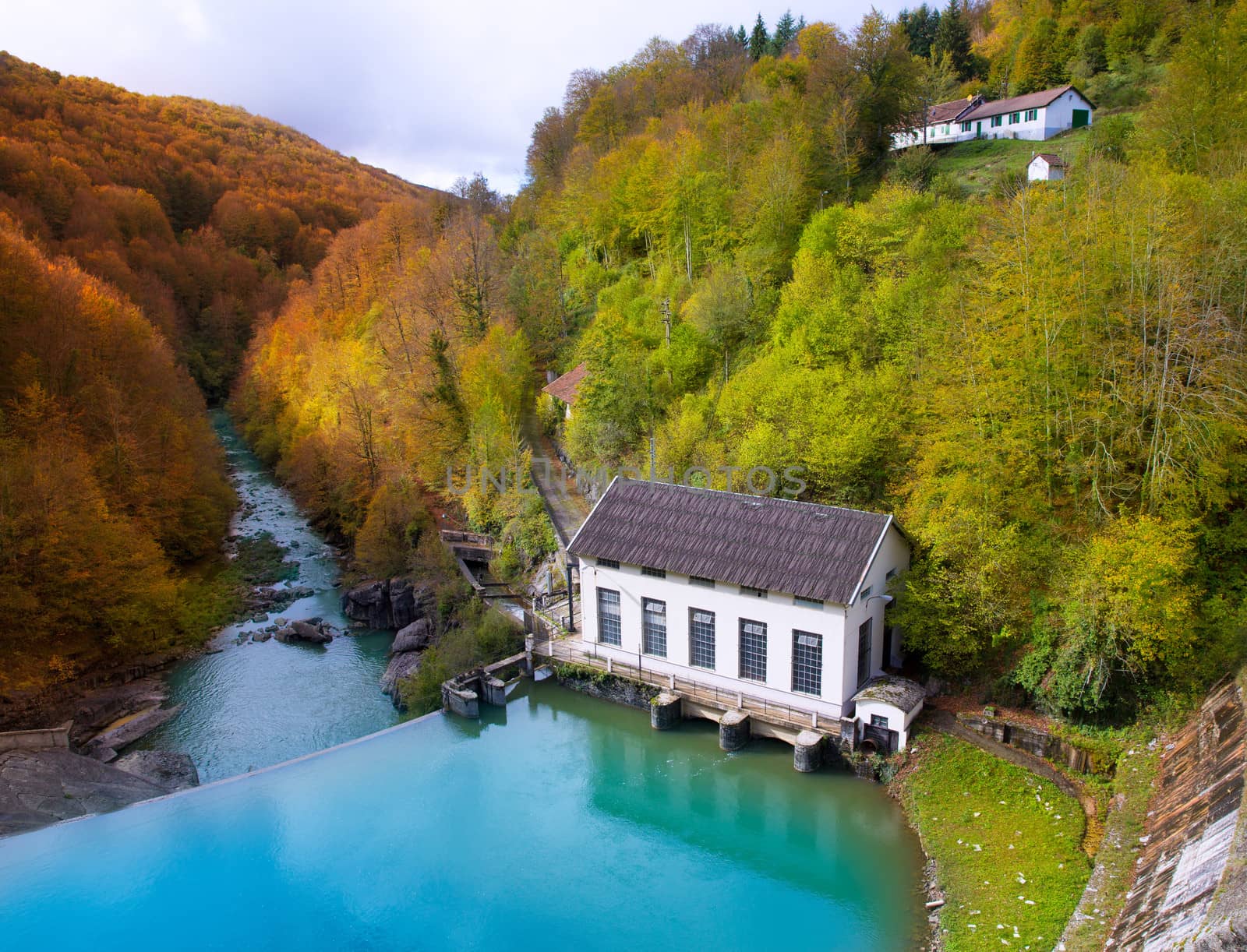 Irati Pantano de Irabia lake swamp in Navarra Pyrenees of Spain