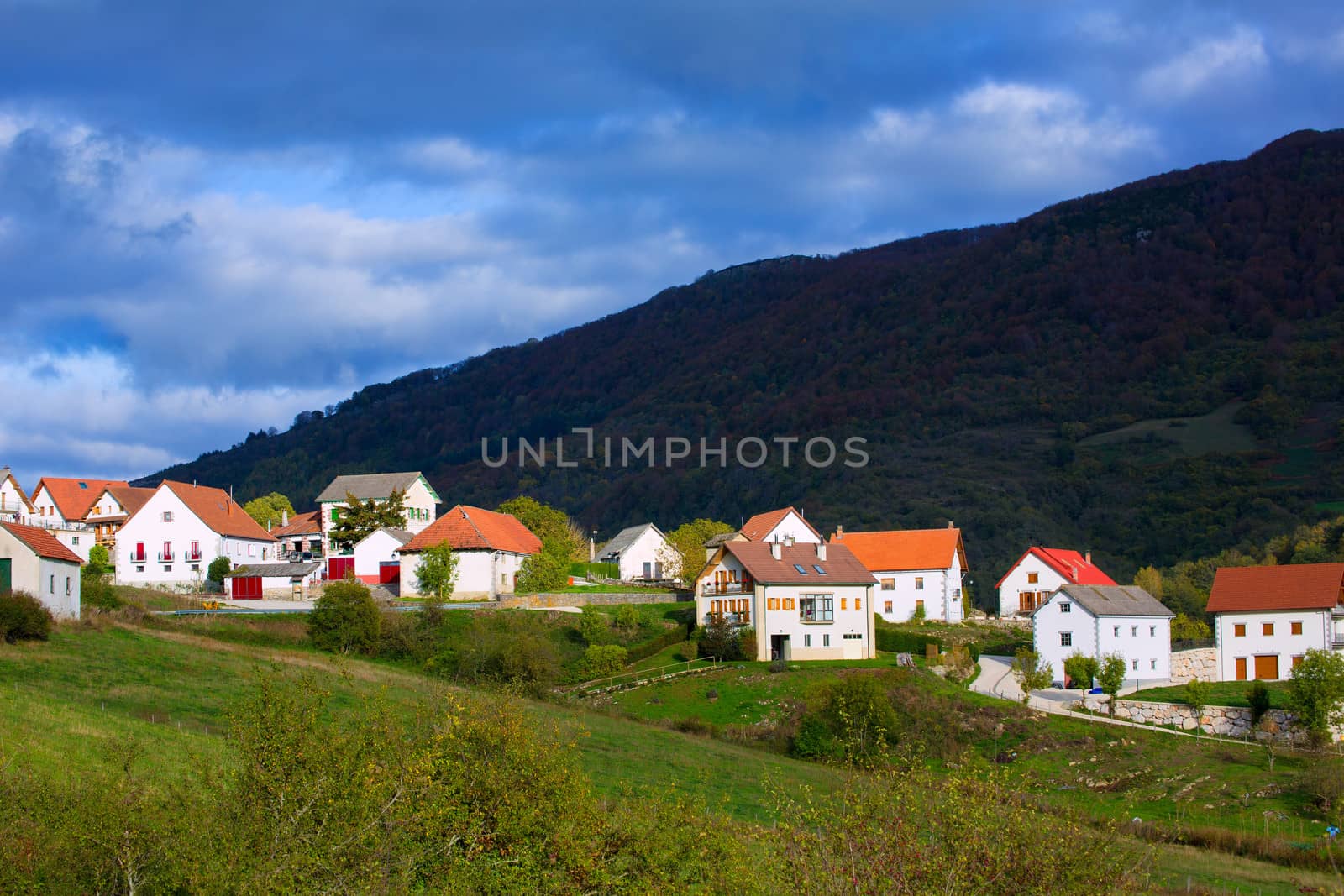 Obarba village in Navarra near Irati Pyrenees by lunamarina