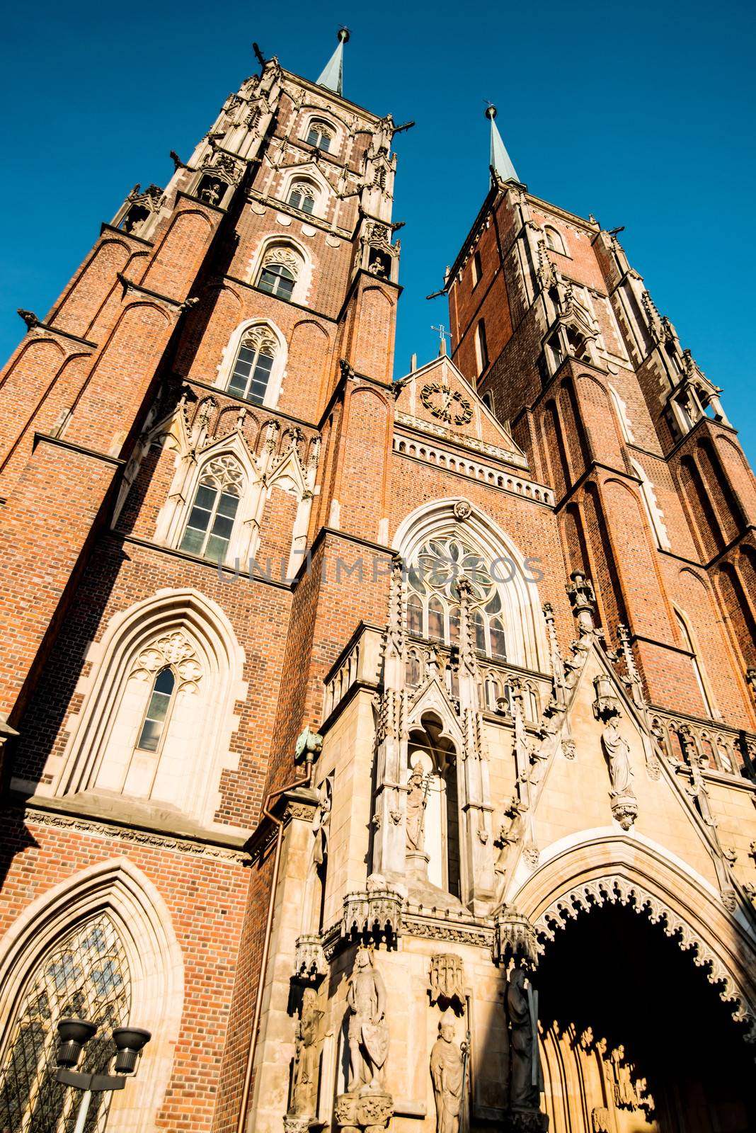 WROCLAW, POLAND - AUGUST 23: Cathedral of St. John the Baptist, The building was built in the Gothic style and is the first Gothic church in Poland on August 23, 2013 in Wroclaw, Poland