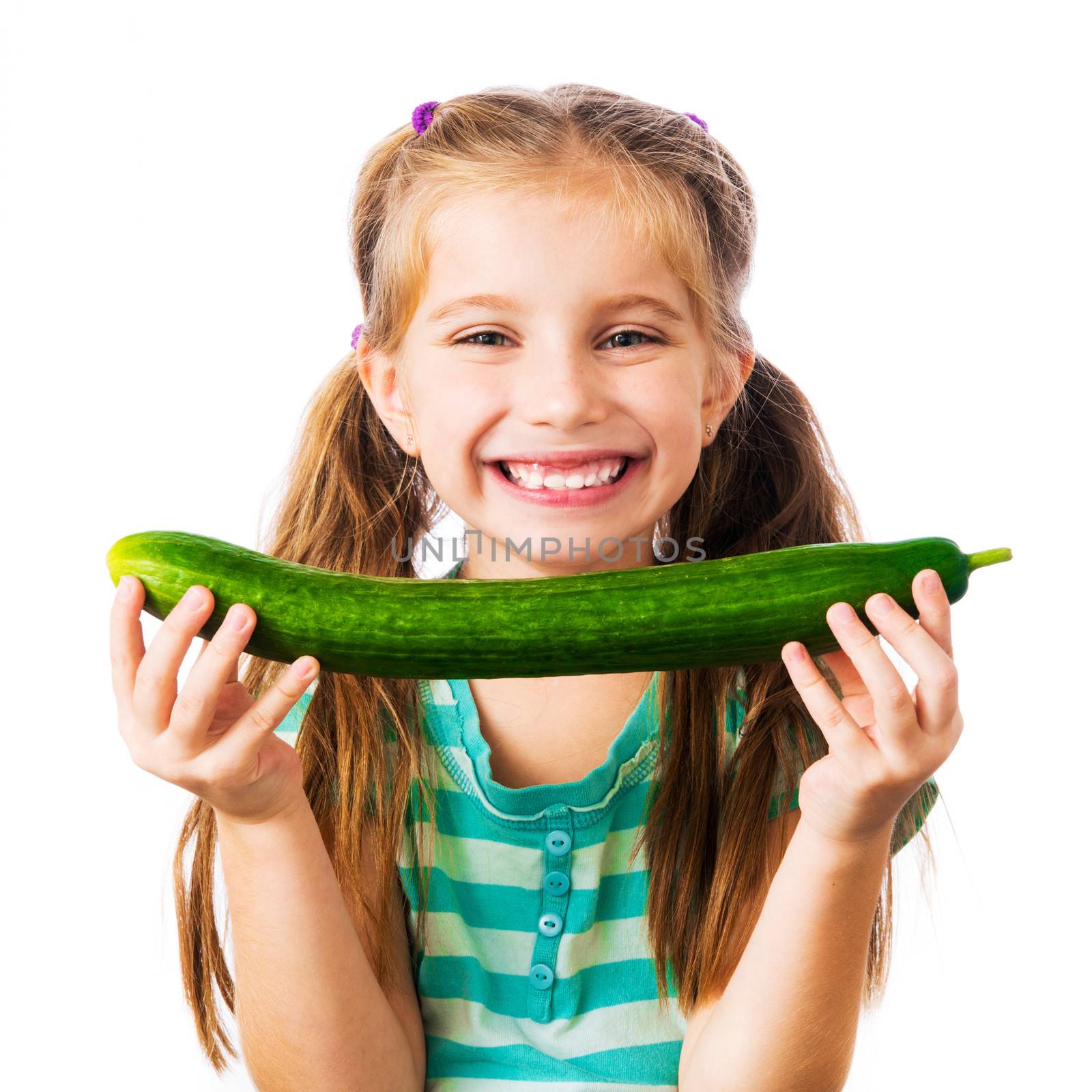 little girl with cucumber by GekaSkr