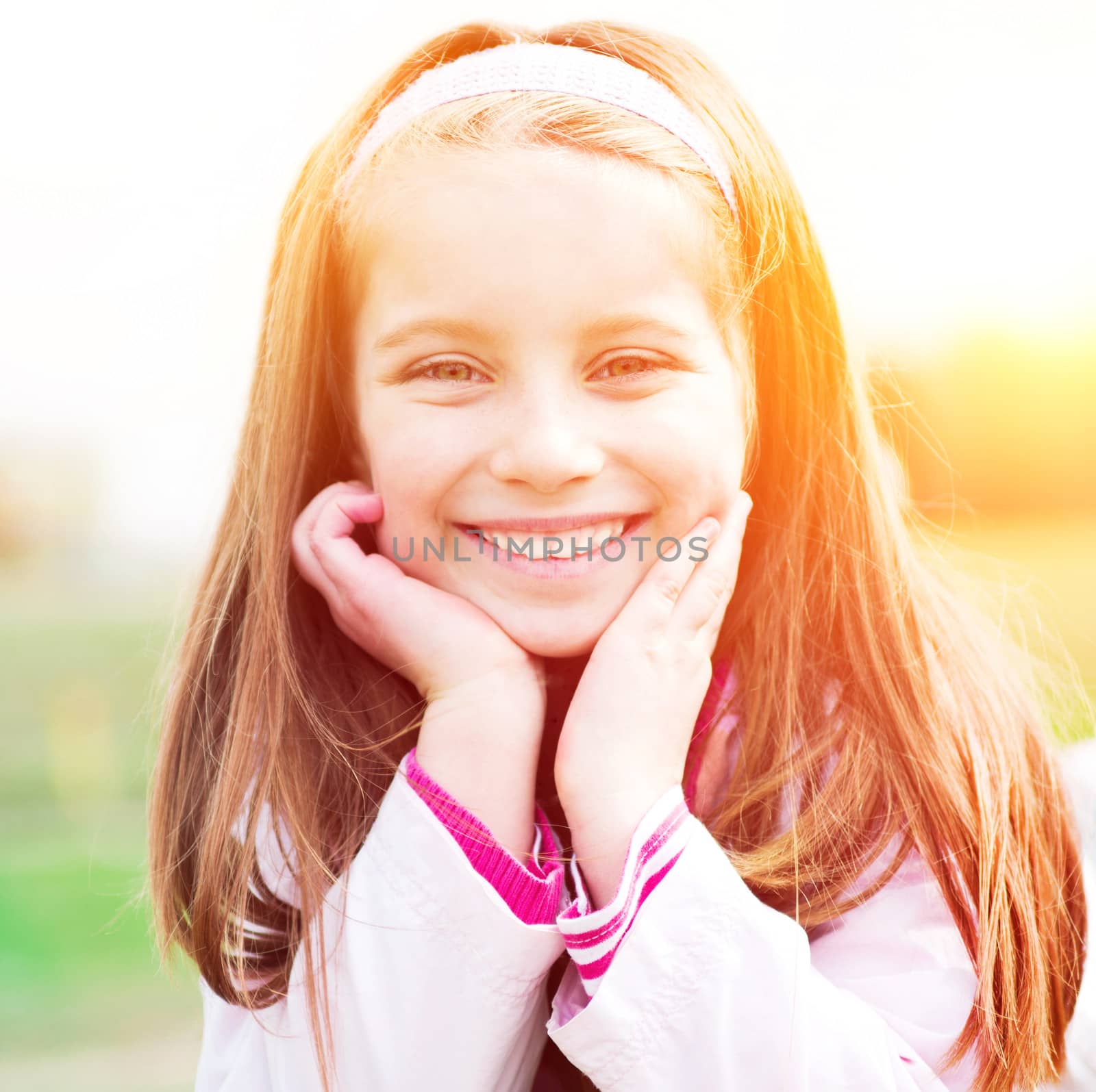 Close-up portrait of a beautiful liitle girl