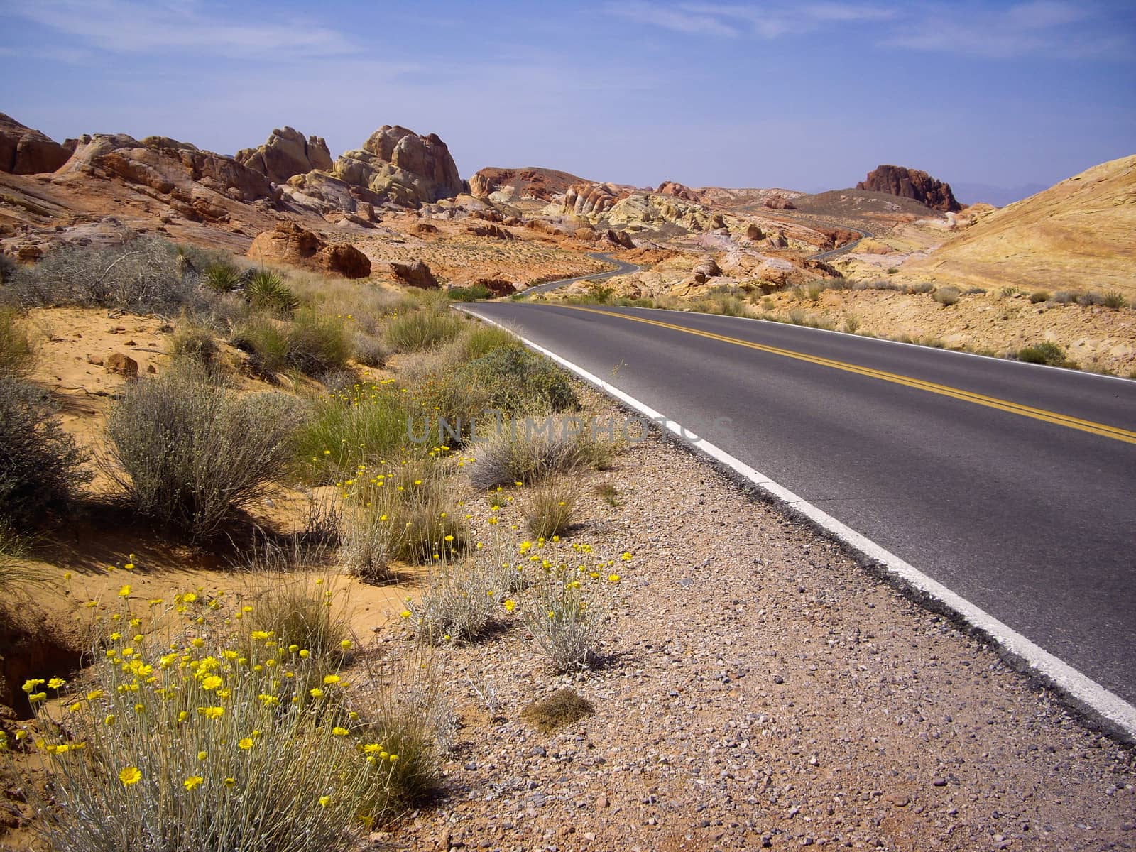 Twisting desert road by emattil