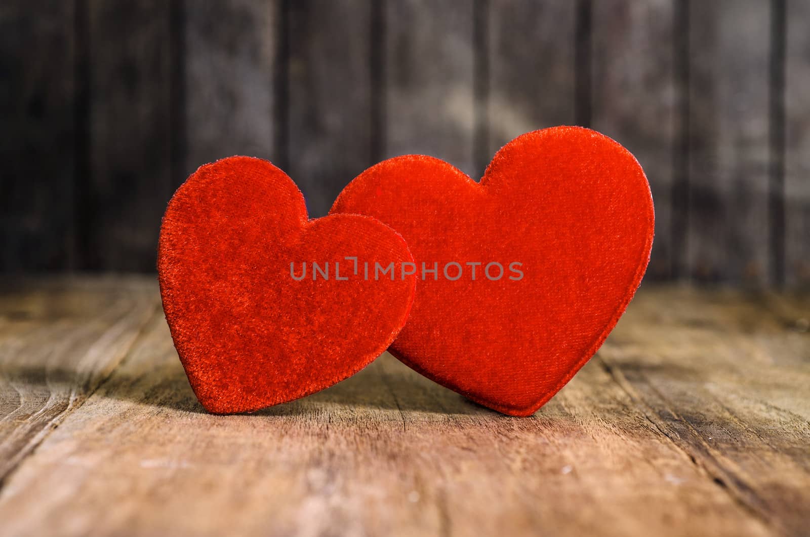 Two Red  on wood background