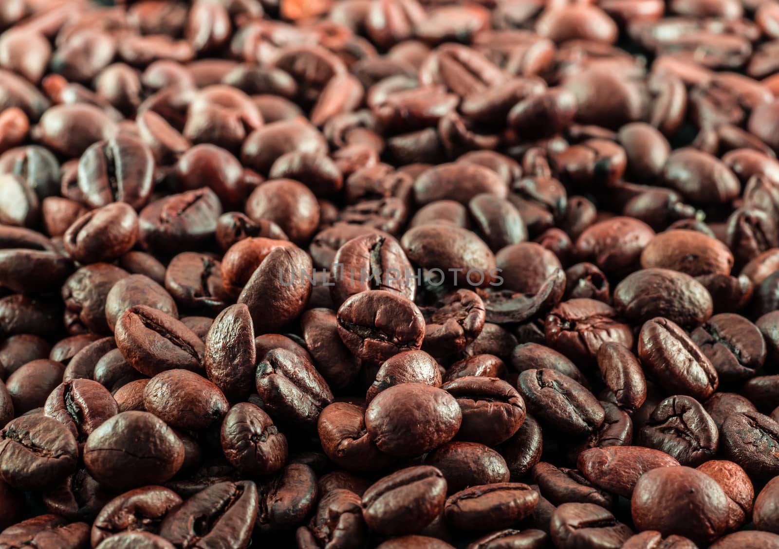 Coffee beans as a background with copy space