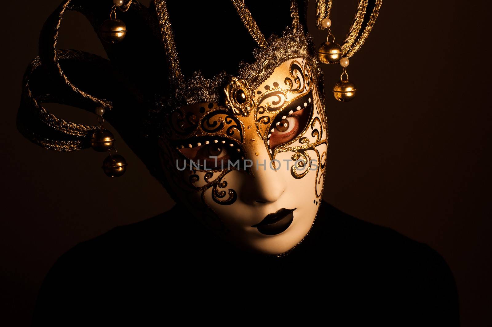 portrait of a woman with Venice mask