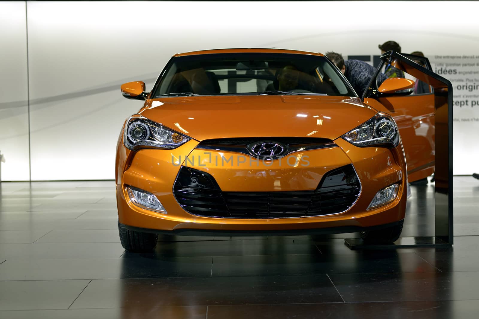 New Hyundai Veloster shown at The 2014 Montreal International Auto Show  at the Palais des Congres de Montreal 46th Edition