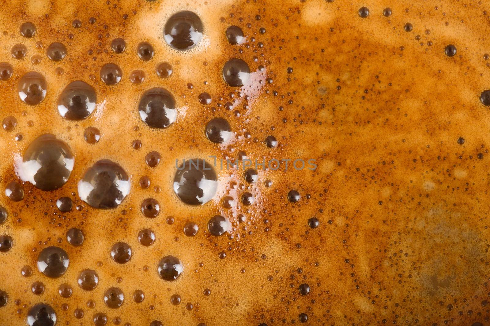 texture of freshly brewed coffee and milk with foam and bubbles